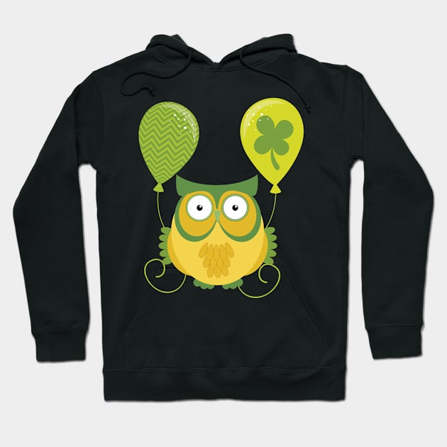 St. Patrick's Day Owl Hoodie by BK55